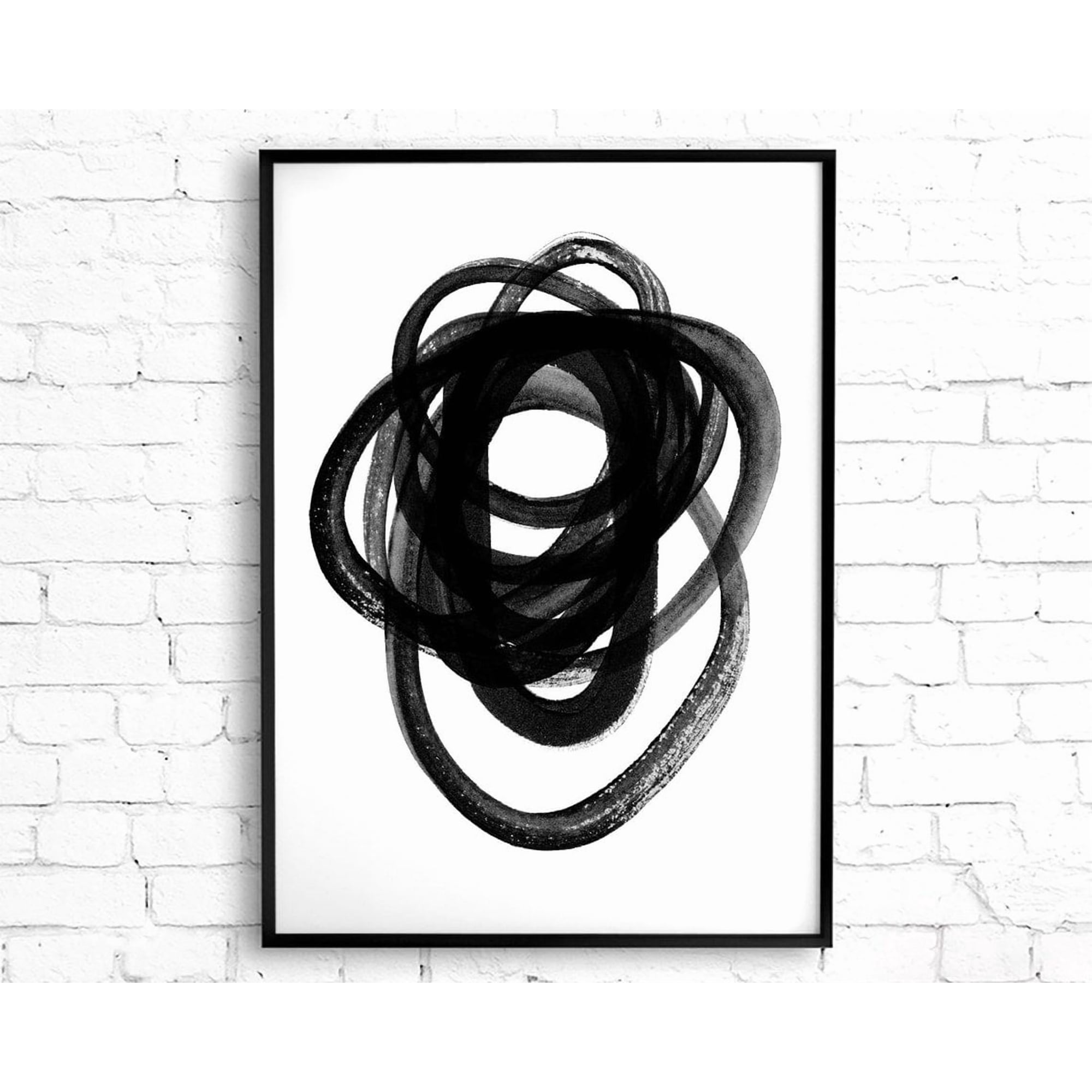 Black White Abstract Wall Art Print Minimalist Decor