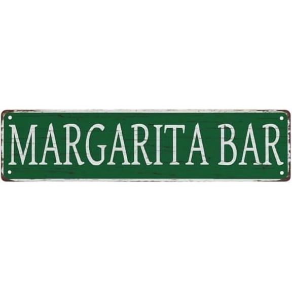 Metal Sign tin Signs Margarita Bar - Vintage Retro Metal Plaque, Bar Pub Poster Wall Art Decor, Decor for Home, Outdoor, Bar, Patio, Tiki Space 4x16 inch