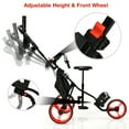 thumbnail image 5 of Gymax 3-Wheel Foldable Golf Push Pull Cart Trolley w/ Seat Adjustable Handle Red, 5 of 10