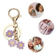 thumbnail image 3 of Unique Bargains Christmas Christmas 1 Pc Fashionable Flower Handbag Charm Decorative Keychain Purple Gold Tone, 3 of 5