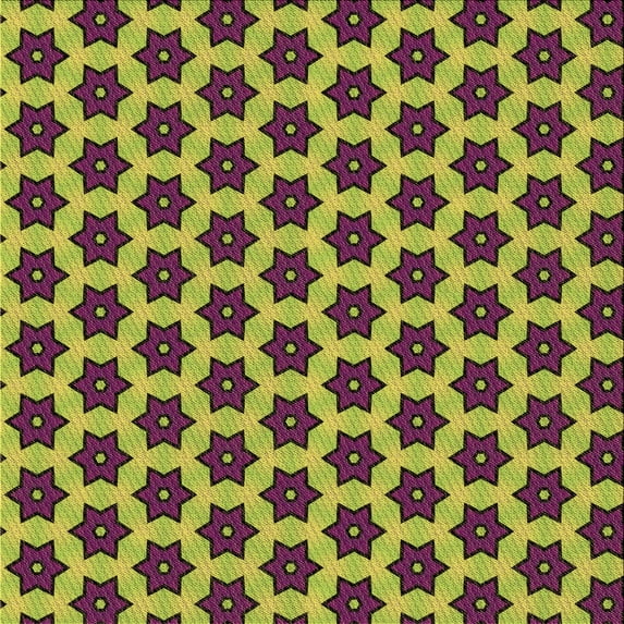 Ahgly Company Indoor Square Patterned Neon Yellow Green Area Rugs, 6' Square