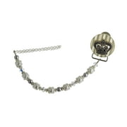 Crown Pacifier Clip with Matching Pearls