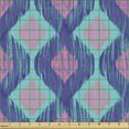 thumbnail image 2 of Ambesonne Ikat Fabric by the Yard Upholstery, Tribal Abstract Ogee Shapes, 1 Yard, Purple Sky Blue and Pink, 2 of 5