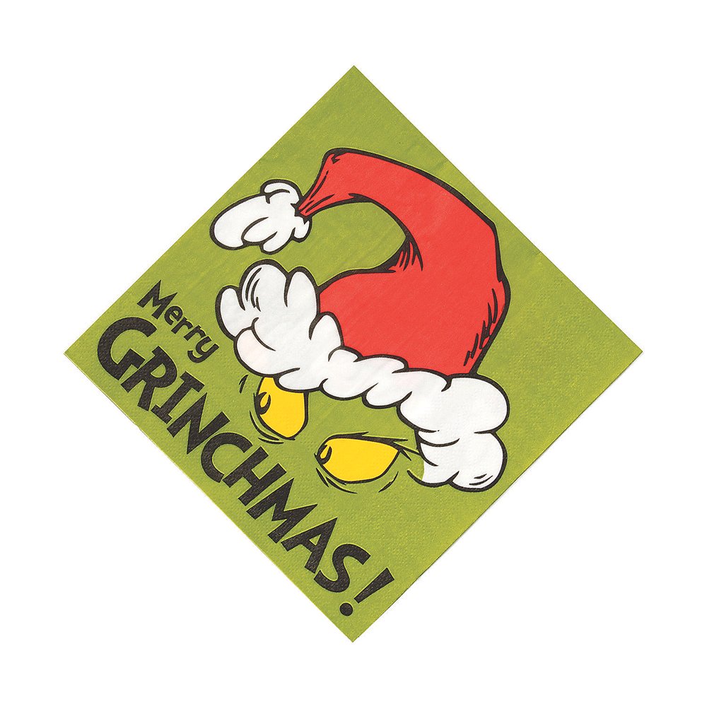 Grinch Lunch Napkin Party Supplies 16 Pieces