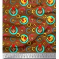 thumbnail image 1 of Soimoi Viscose Chiffon Fabric Floral,Circle & Bird Artistic Printed Craft Fabric by The Yard 42 Inch Wide, 1 of 1
