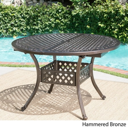 Christopher Knight Home Stock Island Outdoor Expandable Oval Aluminum Dining Table by