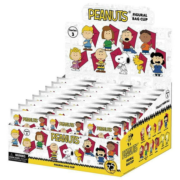 Peanuts 3D Figural Foam Bag Clip Snoopy Series 3 Mystery Box (24 Packs)