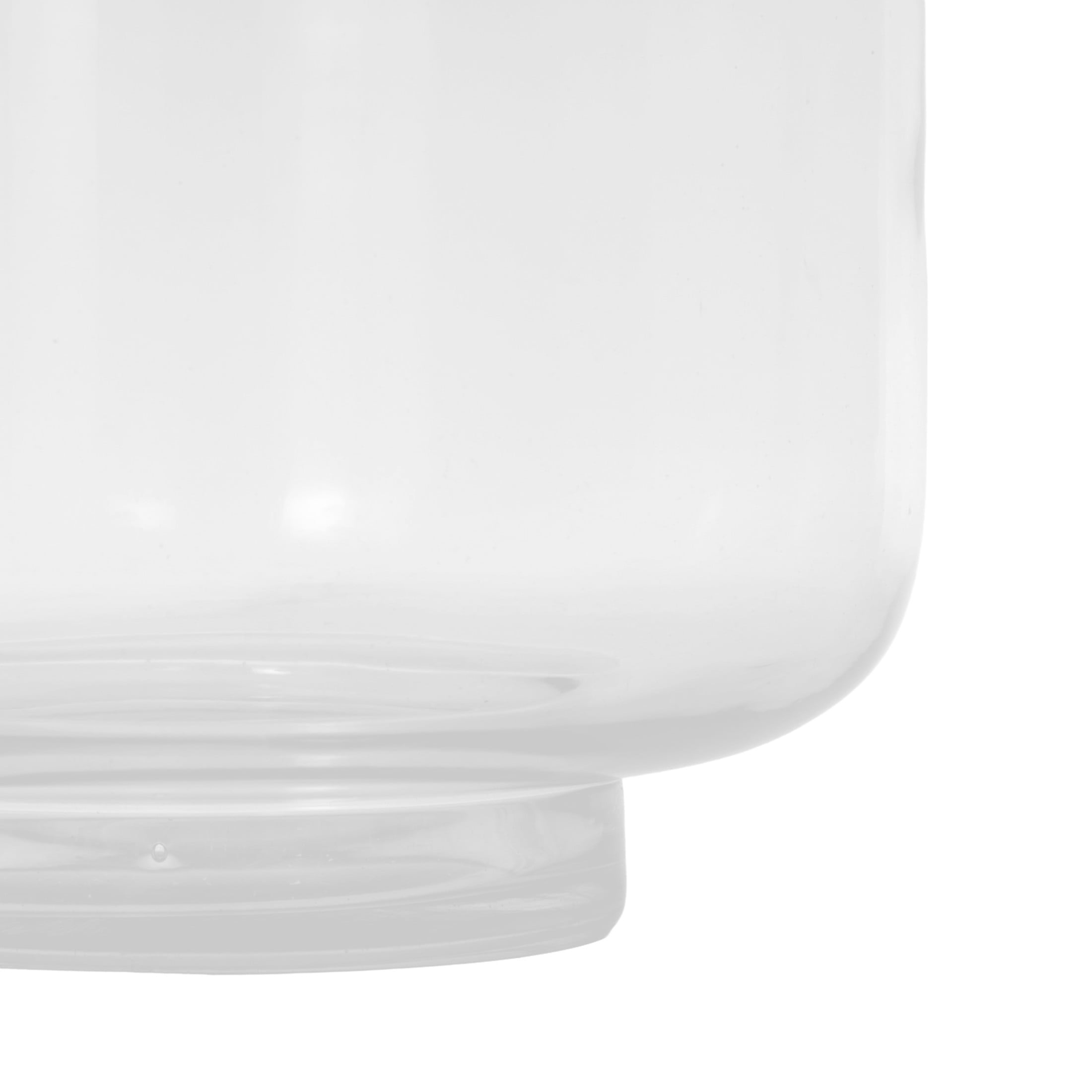 DecMode Glass Wide Hurricane Lamp with Elevated Base