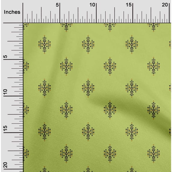 oneOone Viscose Chiffon Fabric Geometric Ikat Print Fabric By Yard 42 Inch Wide