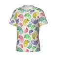 thumbnail image 3 of Yiaed Cute Chameleons Print Mens Short Sleeve Tight Fit T-Shirt, Crewneck Casual Tee-Large, 3 of 5