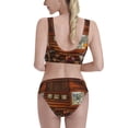 thumbnail image 3 of Picia Log Cabin Inside Women's High Waisted Bikini Scoop Neck Swimsuit Two Pieces Bathing Suit-Small, 3 of 8