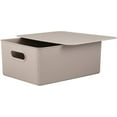 thumbnail image 3 of Superio Ribbed Collection - Superio Lid for Decorative Plastic Open Home Storage Bins Organizer Baskets, Large Taupe - for Organizing Closet Shelves Drawer Shelf 15/22 Liter (4 Pack), 3 of 5