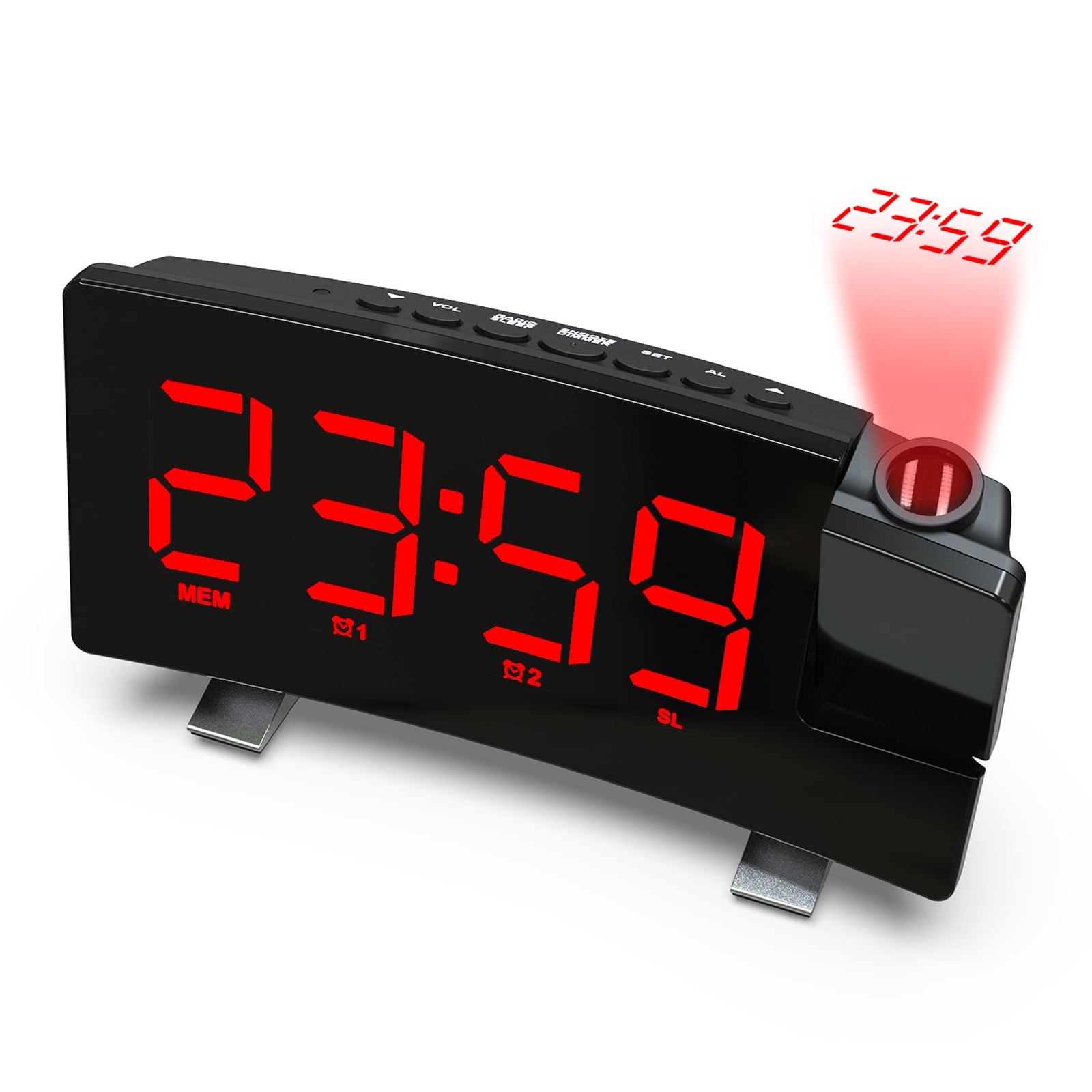 Ceiling Projection Alarm Clock, 15 FM Radio Smart Modern Clock 7