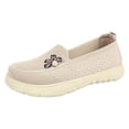 thumbnail image 4 of Orthopedic Shoes for Women Slip on Platform Casual Flat Round Toe Cute Knit Mesh Dress Loafers Comfortable Walking Fashion Shoes Beige Size 6.5, 4 of 4