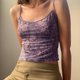 thumbnail image 4 of Camisola estampada sin mangas tipo camisola ajustada sexy sin espalda para mujer Purple S, 4 of 8