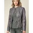 thumbnail image 3 of Made by Johnny Women's Panelled Faux Leather Moto Jacket XXL GREY, 3 of 6