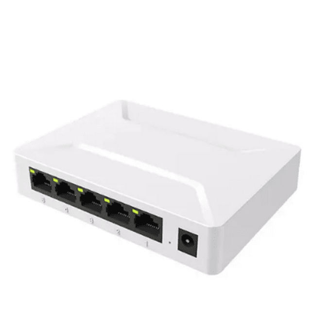 Commutateur Réseau 5 Ports 100/1000Mbps Gigabit Adaptateur Commutateur Ethernet Rapide RJ45 Commutateur Ethernet Hub LAN Prise US, 1 x Hub Ethernet, Blanc