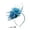 Blue, variant on WDDDD Fascinator Hat for Women Feather Pearl Veil Tea Party Wedding Headpiece