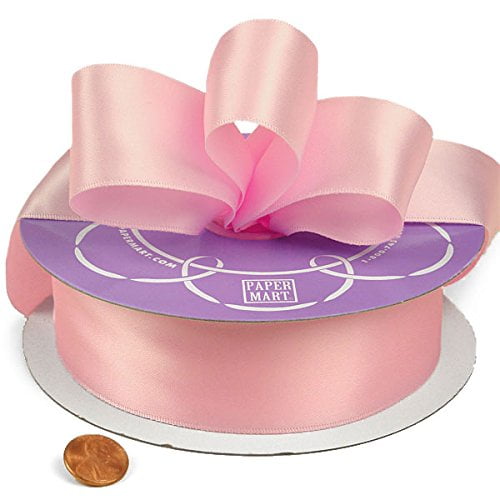 Single Face Satin Ribbon – 7/8" x 100 Yards, Baby Pink
