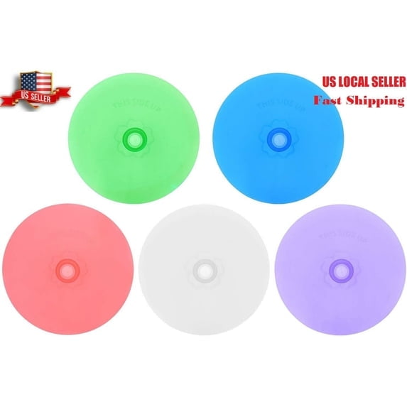 5Pcs Of Silicone Fermentation Lids (One Per Color)-Silicone Fermenting Lids, Waterless Airlock Fermentation Mason Jar Lids Silicone Airlock Lids5 Pack (Jars & Metal Rings Not Included)-