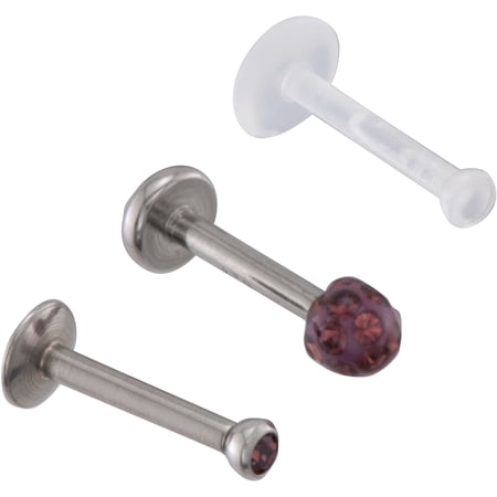 Tomas Jewelry 16-Gauge Monroe Trio, Purple Lead Crystal