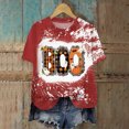 thumbnail image 2 of TOWED22 Ghost Spooky Halloween Shirts for Women Funny Bow Pumpkin Graphic Tees Fall Short Sleeve Tops Costumes(Red,XXL), 2 of 7