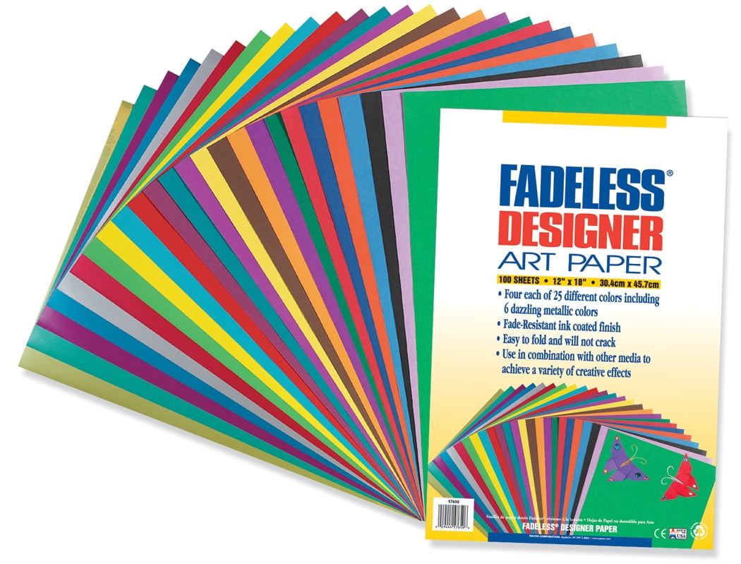 Pacon Fadeless Paper, 12' x 18', Assorted Colors