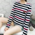 thumbnail image 4 of Camiseta para Mujer, Tops para Mujer, camiseta para Mujer, camiseta De manga larga De invierno, camiseta a rayas a la moda para Mujer, 4 of 5