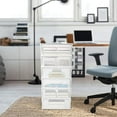 thumbnail image 6 of 6-Tier Rolling Storage Cart Plastic Drawer Organizer Shelf Units File Cabinet Bins with Wheels 6 Drawer Storage for Kitchen Offices Bedrooms Hallway Closet,19.7x13x43in (White), 6 of 6