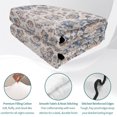 thumbnail image 4 of Twin Quilt Set 68''x86'', Vintage Blue Boho Lightweight Summer Bedspread Coverlet Set with 2 Pillow Shams, Mexican Flowers Southwestern Ethnic Breathable All Season Quilt Bedding for Dorm/Bedroom, 4 of 9