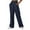 Navy, variant on asjyhkr Cargo Pants Women Wide Leg Elastic Waist Pants Casual Loose Solid Color Breathable Running Hiking Workout Outdoor Pants with Multi Pockets