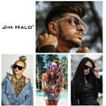 thumbnail image 3 of JIM HALO Flat Top Shield Sunglasses Square Mirror Rimless Glasses for Women Men (Black Frame / Mirror Blue Lens), 3 of 6