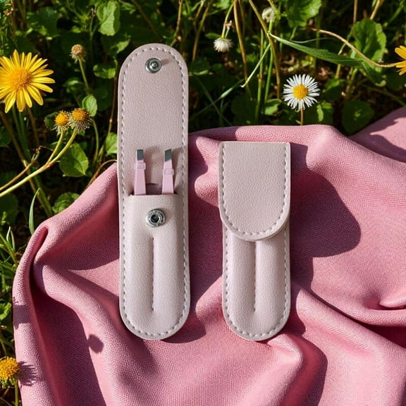 Pink Tweezers Set - Stainless Steel Eyebrow Tweezers for Precision Grooming, Straight & Slanted Tips - 2-Piece Eyebrow Hair Removal Tool Kit，maquillaje para muj erepilator fabric shaver brow