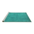 thumbnail image 2 of Ahgly Company Machine Washable Indoor Square Oriental Turquoise Blue Industrial Area Rugs, 6' Square, 2 of 4