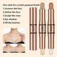 thumbnail image 4 of Double Head Makeup Stick-Highlighter & Contour, Natural Double-End Highlight Contour Stick with Face/Eye Shadow/Nose/Hairline, 4 of 9