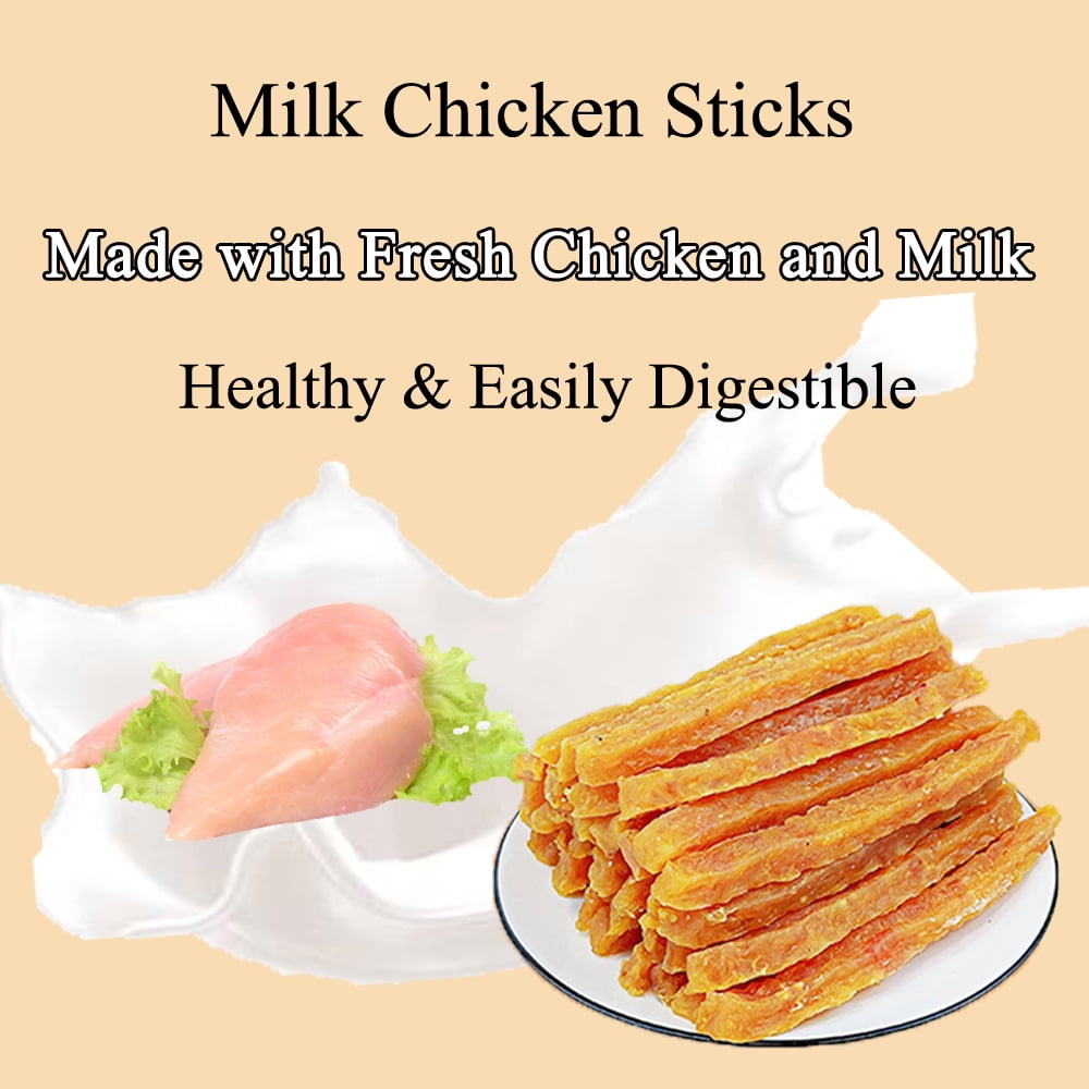 All Kinds of Chicken Flavor Dog Treats for Small, Medium, & Large Dog, Made from Fresh Chicken, Including Chicken Gizzard Jerky, Milk Chicken Sticks, Chicken Sausages. 1.1lbs