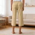 thumbnail image 5 of NinXxx Women's Loose Fit Lightweight Cropped Capri Trousers Comfort Style Khaki XXXXL, 5 of 7