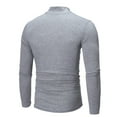 thumbnail image 3 of COSFO Long Sleeve Men Shirt Casual Light Grey Mock Neck Solid Pullover Slim Mens T-Shirts, 3 of 5