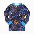 thumbnail image 6 of TOWED22 Toddler Girls Boys Halloween Skeleton Pajamas Sets Kids Cute Pumpkin Sleepwear Boys Halloween Ghost 2 Pcs PJS(Sky Blue,7-8 Y), 6 of 9