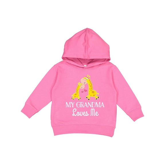 Inktastic Grandma Loves Me Girls Giraffe Granddaughter Toddler Hoodie
