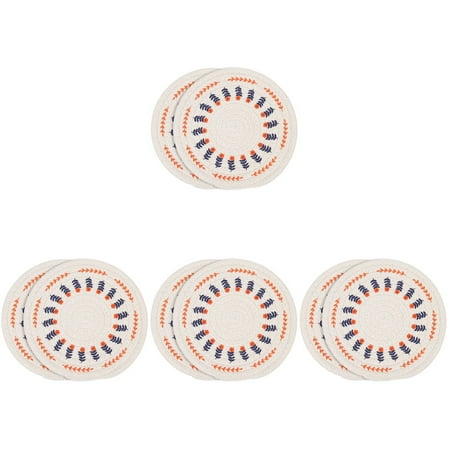

HOMEMAXS 8 Pcs Cotton Rope Woven Placemat Decorative Place Mat Round Shape Placemat Dining Table Decor