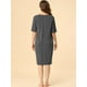thumbnail image 5 of Camisa de dormir elegante frontal con botones de mangas cortas para mujer con camisón de dormir con bolsillos Gris S, 5 of 6
