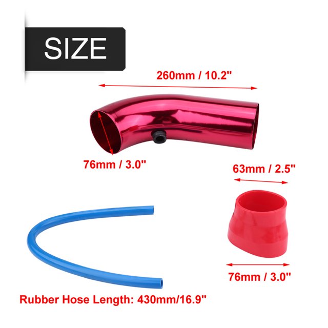 Entrada de aire frío, 76 mm/3 pulgadas Tubo de entrada de aire frío universal para automóvil Entrada de aire frío universal Artesanía superior