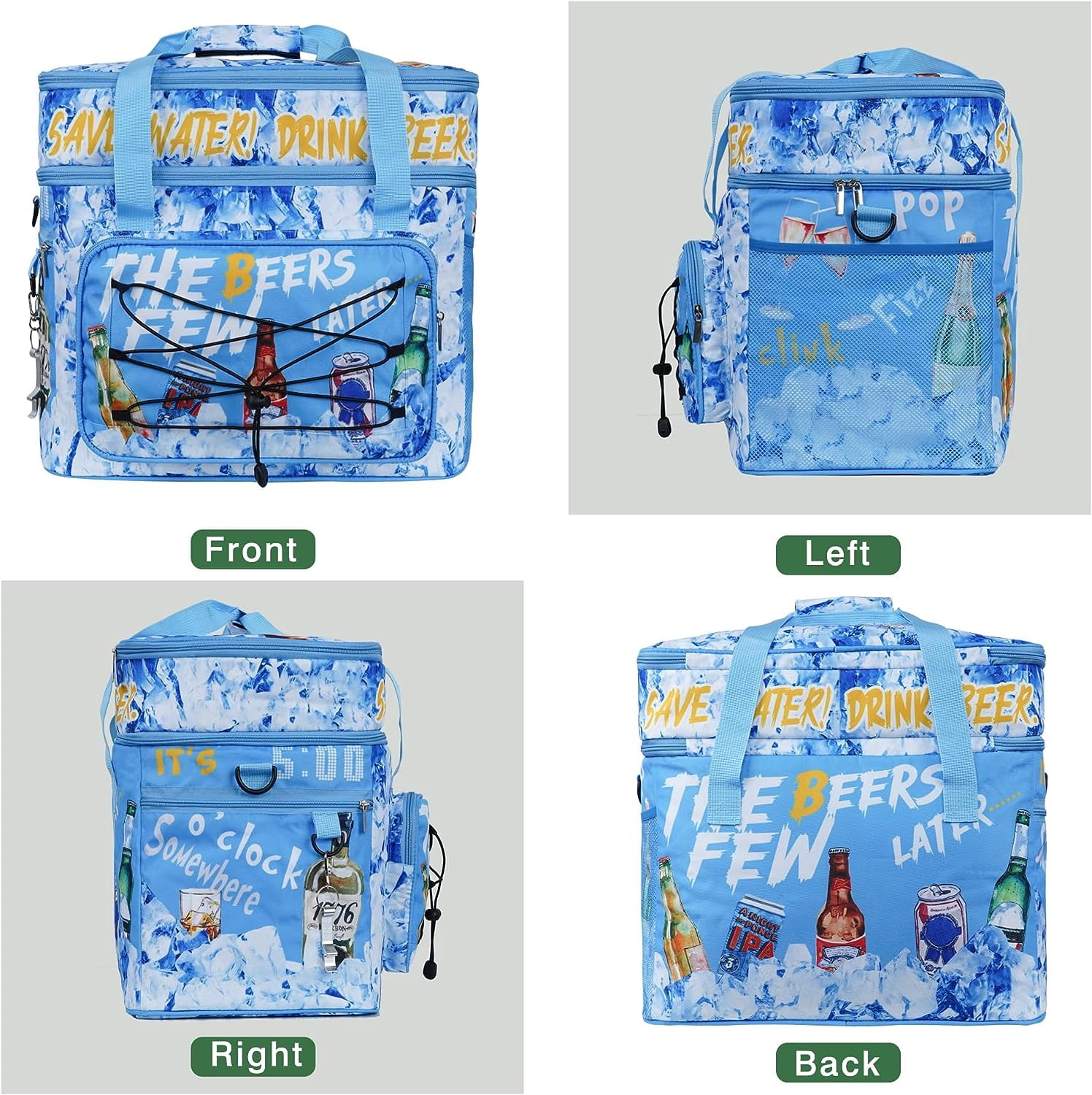 Conpaxye 60 Can Insulated Soft Sided Cooler Backpack, Gray