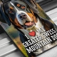 thumbnail image 6 of I Love My Greater Swiss Mountain Dog Heart Faux Leather Travel Luggage Tag, 6 of 7