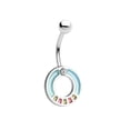 thumbnail image 2 of Stained-Glass Style Belly Ring Navel Piercing Body Jewelry w/ CZ Gem, 2 of 2