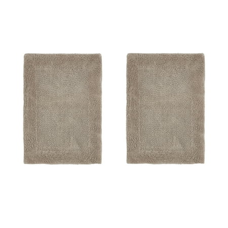 Better Trends Edge 100% Cotton 2 Piece Set (17" x 24" | 17" x 24") Bath Mat Rug - Sand