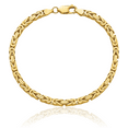 thumbnail image 2 of 14K Solid Yellow Gold 4mm Byzantine Link Chain Bracelet, 2 of 4