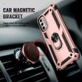 thumbnail image 6 of SaniMore Tri-layer Case for Motorola Moto G Stylus 5G(2022) 6.8", 360°Rotating Holder/Kickstand Rugged PC Back TPU Bumper Magnetic Car Mount Shockproof Anti-fall Heavy Duty Protective Case, Rosegold, 6 of 8