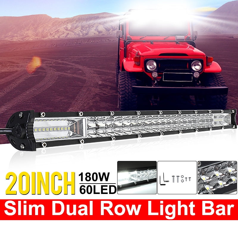 2X7D Tri-Row 4''inch 36W Spot LED Work Light Bar Offroad  Truck Boat SUV PICKUP 